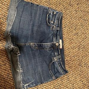 Levi’s 512 cutoffs.  Says size 12, more like an 8.  Stretchy!